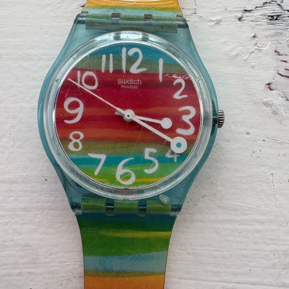 Swatch Multicolor Striped Women's Watch